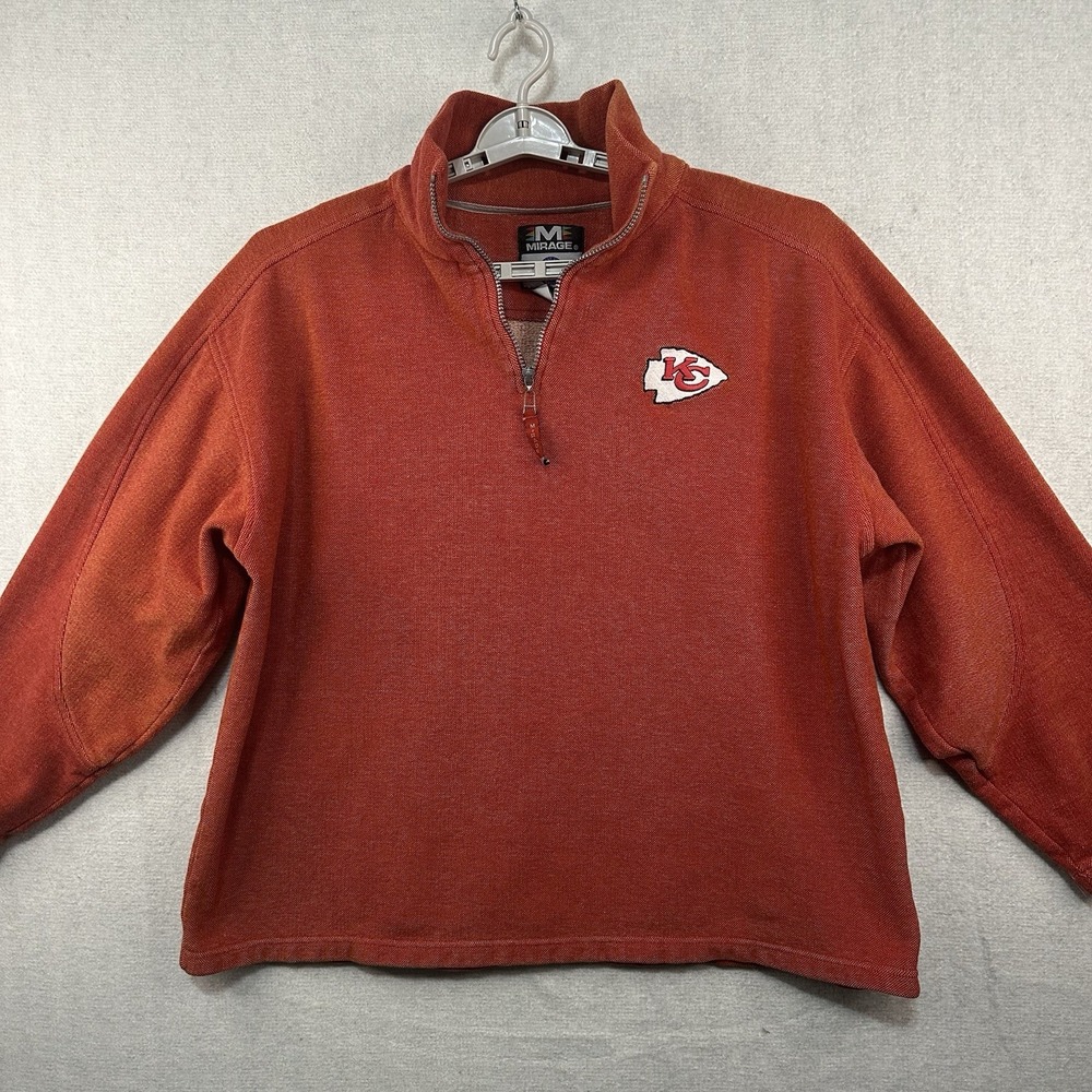 Vintage Mirage NFL Kansas City Chiefs 1/4 Zip XL Pullover Shirt Long Sleeve‎